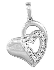 GEMMAX Jewelry Zlaté oslnivé srdce white GLPWB-09521