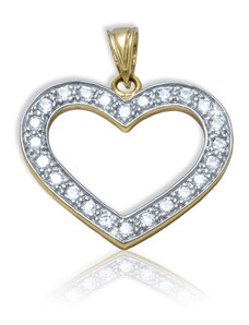 GEMMAX Jewelry Zlatý přívěsek Srdíčko se zirkony GLPCB-86881