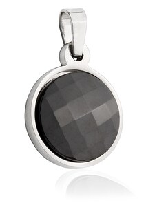 BM Jewellery Přívěsek keramický černý kruh z chirurgické oceli S660105