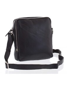 Lehká praktická kožená černá crossbody taška - Tomas Linive černá