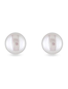 Náušnice perlové pecky z bílého zlata KLENOTA K0012042