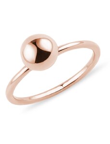 Prsten s kuličkou z růžového zlata KLENOTA K0576024