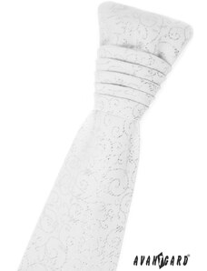 AVANTGART Regata PREMIUM a kapesníček bílá se stříbrným vzorem 577-9350-0