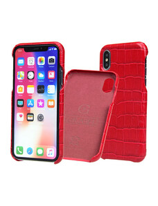 Červený obal pro iPhone X/XS Carastyle Shell Crocco