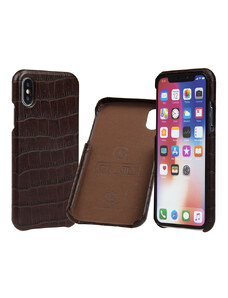 Hnědý obal pro iPhone 7 Plus / 8 Plus Carastyle Shell Dark Brown Crocco