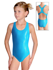 Ramisport Dívčí sportovní plavky jednodílné PD622 tyrkysová metalíza