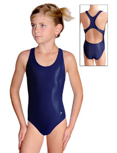 Ramisport Dívčí sportovní plavky jednodílné PD622 tmavě modrá metalíza