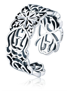 P&J Jewellery Stříbrný prsten Květinový věnec SRUNI22