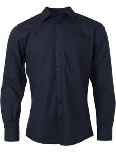 James & Nicholson Pánská popelínová košile s dlouhým rukávem James & Nicholson (JN678) Námořnická modrá S