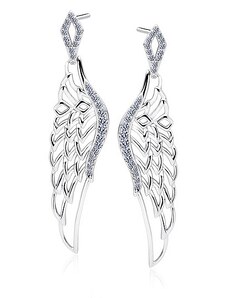 Klenoty Amber Stříbrné náušnice se zirkony - velká andělská křídla