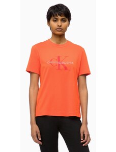 Calvin Klein dámské tričko s krátkým rukávem Iconic Logo orange/red