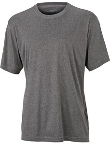 James & Nicholson Pánské sportovní triko s krátkým rukávem James & Nicholson (JN358) Tmavě šedý melír S