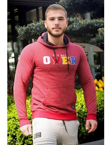 Madmext Men's Claret Red Hooded Sweatshirt - 2788