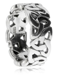 SilverRepublic Stříbrný prsten - Kroužek tvořený triquetrami - Velikost 60