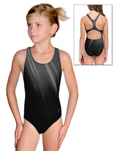 Ramisport Dívčí sportovní plavky jednodílné PD623 t401 černošedé