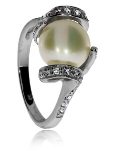 SilverRepublic Stříbrný prsten - Říční perla - Velikost 54
