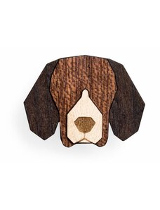 BeWooden Dřevěná brož ve tvaru psa Beagle Brooch