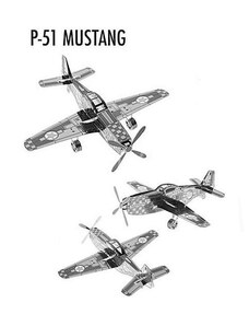Geekworld.cz - Hadry pro Ajťáky 3D ocelová skládačka stíhačka P-51 Mustang