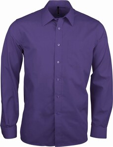 Kariban K545 pánská košile s dlouhým rukávem fialová S