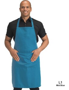 Denny´s DP210 kuchyňská zástěra s laclem a kapsou středně modrá UX