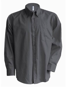 Kariban K533 pánská košile s dlouhým rukávem oxford šedá XL