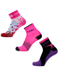 Dámské růžové sportovní ponožky COLLM set 3páry