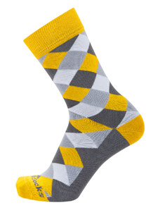 COLLM Barevné ponožky STYLE SOCKS kárované žluté