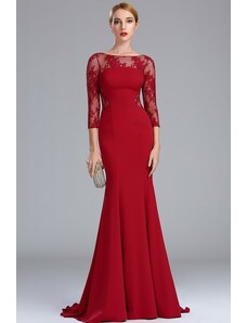 CELEBRE Dlouhé červené společenské šaty č. 180030