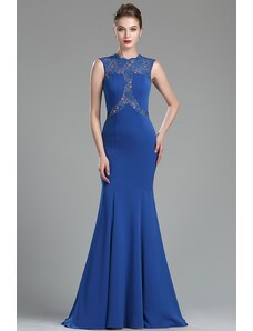 CELEBRE Dlouhé modré společenské šaty č. 180038