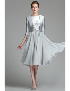 CELEBRE Krátké šedo-bílé společenské šaty č. 180028