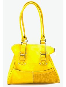 Kožená kabelka s kapsičkou žlutá MagBag