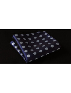 Fišer Hedvábný kapesníček - tmavě modrý s puntíky