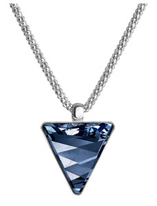 SkloBižuterie-F Náhrdelník Trojúhelník s kamenem Swarovski Denim Blue
