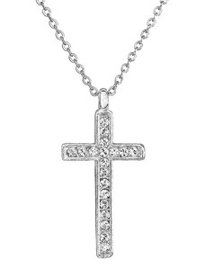 SkloBižuterie-F Náhrdelník Křížek s kameny Swarovski Crystal