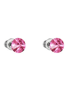 SkloBižuterie-F Náušnice Rivoli s puzetou Swarovski Light Rose