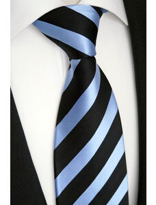 Jednoduchá černo modrý pruh kravata Beytnur 44-7