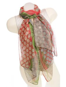 Pavioko Zeleno-oranžový šátek s jemným vzorem