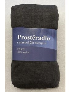 JERRY FABRICS Prostěradlo Jersey Tmavě Šedá Bavlna 90/200 cm