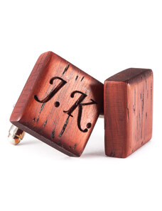 Zaczyk Wood Rings Manžetové knoflíčky Padouk - vlastní iniciály