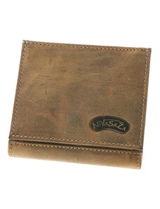Hnědá kožená peněženka Nivasaža s francouzskou kapsou N18