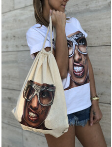 Eshopat Plátěný batoh se šňůrkami Girl With Sunglasses
