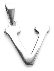 BM Jewellery Přívěsek písmeno V z chirurgické oceli S744015