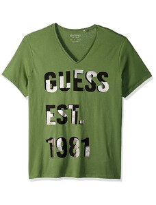 Guess pánské tričko Foil leafy green
