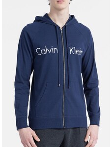 Calvin Klein pánské mikina s kapucí na zip modrá BlueCK