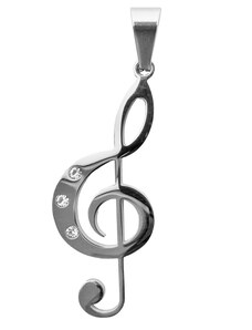 BM Jewellery Přívěsek stříbrný houslový klíč z chirurgické oceli S748040