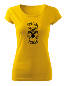 DRAGOWA dámské tričko special forces, žlutá 150g/m2