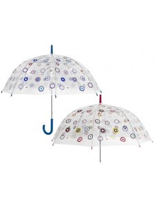 Perletti Průhledný deštník PVC s barevnými kolečky