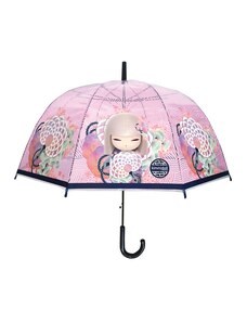 Luxusní průhledný deštník PVC s panenkou KIMMIDOLL