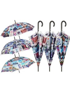 Perletti Dámský holový deštník Pohlednice z měst