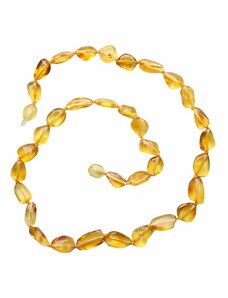 Nefertitis Jantar citronový náhrdelník plochý - délka cca 45 cm